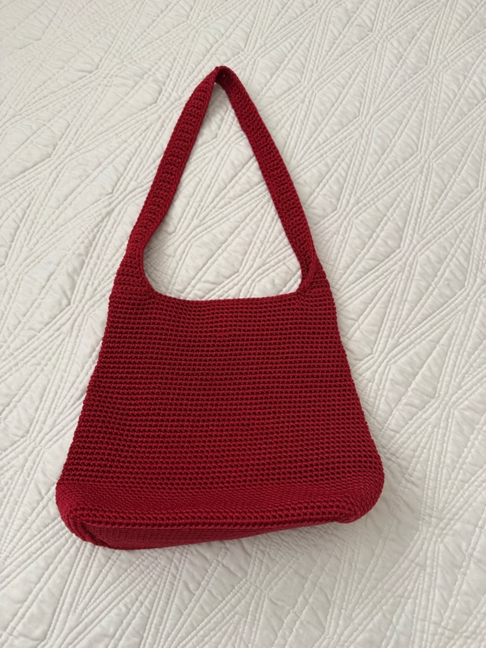 Thesack Red Crochet Shoulder Bag - Stylish Everyday Tote